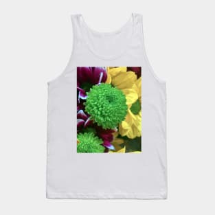 Yellow, Green and Pink Flowers - Autumn Bouquet - Flowers Tank Top